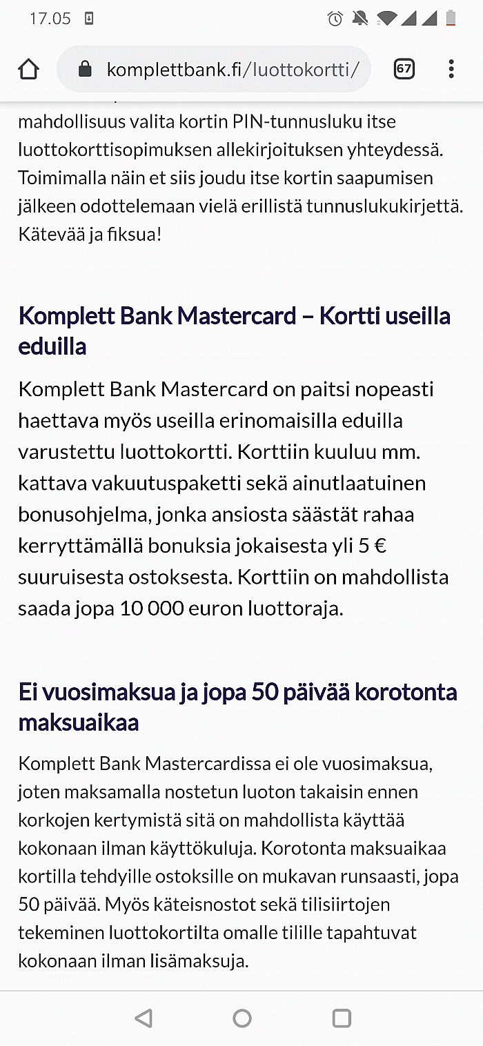 Rewards Program Terms of the Morrow Bank Credit Card