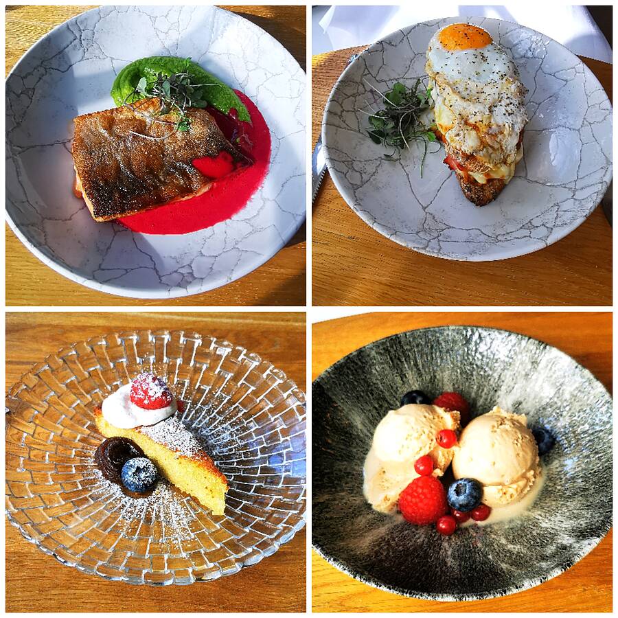 Lunch, main course and dessert