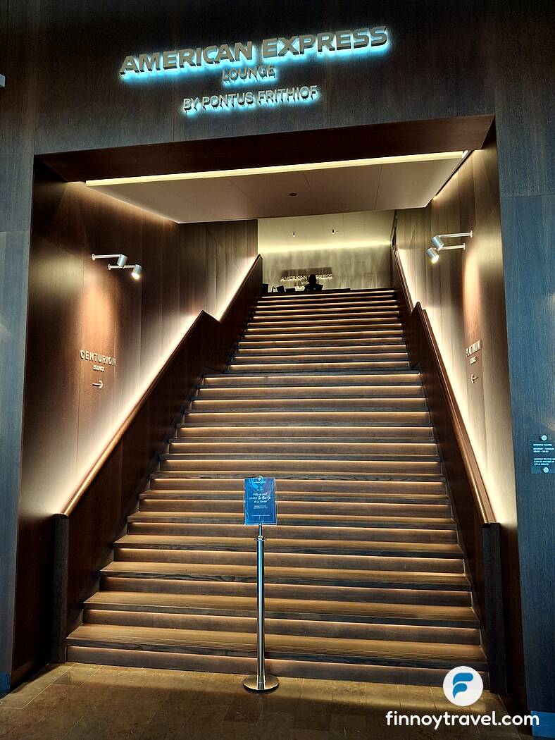 Stairs to the American Express Lounge