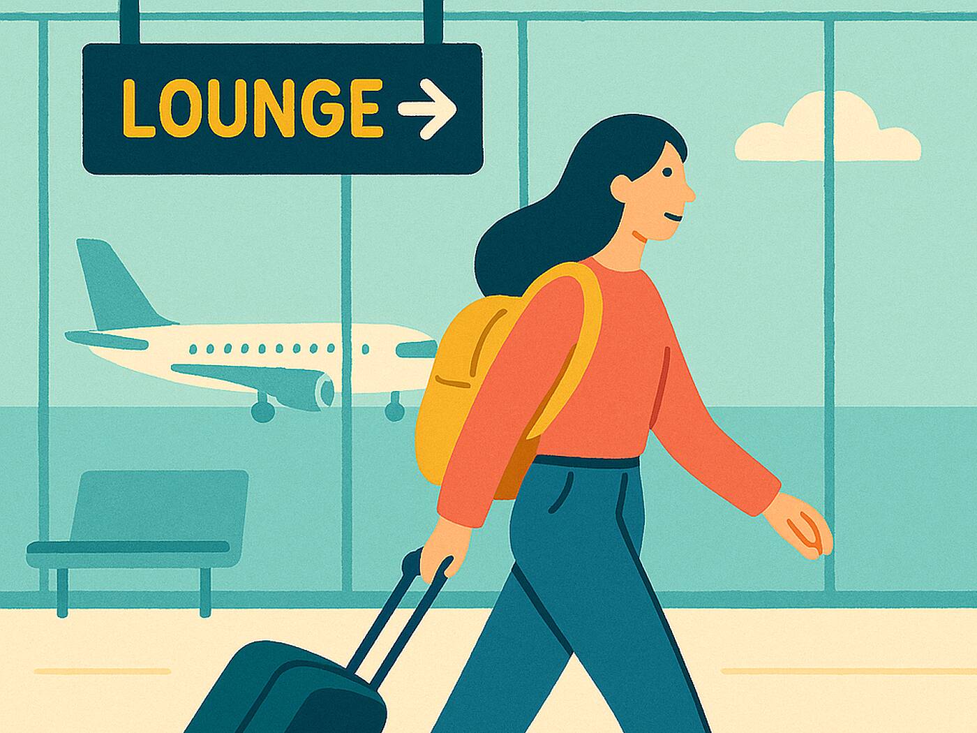 lentokentän terminaali ja nainen